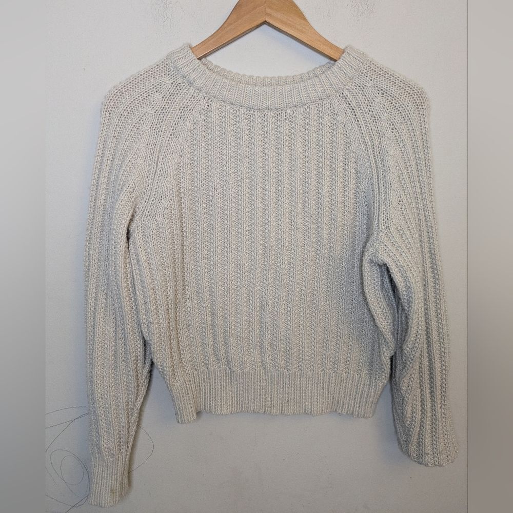 Uniqlo Taupe Thick Chunky Knit Wool Sweater Size XS Preppy Warm